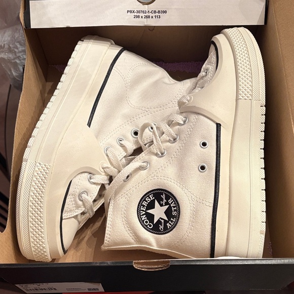 Converse Shoes - Converse Construct HI Vintage Unisex White / Black / Egret Size 7.5M 9F